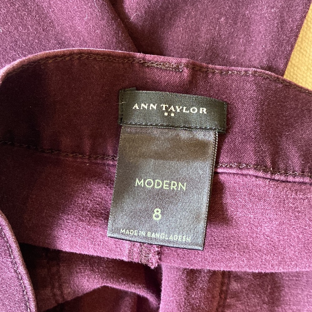 ANN TAYLOR Modern Jeans Pants Skinny Straight Purple Plum Denim Stretch - Picture 6 of 11